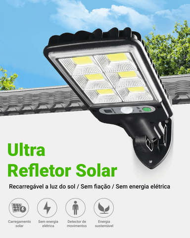 Lâmpada Refletor Solar De Led Com Sensor De Presença + Controle Remoto - Play Tech Br